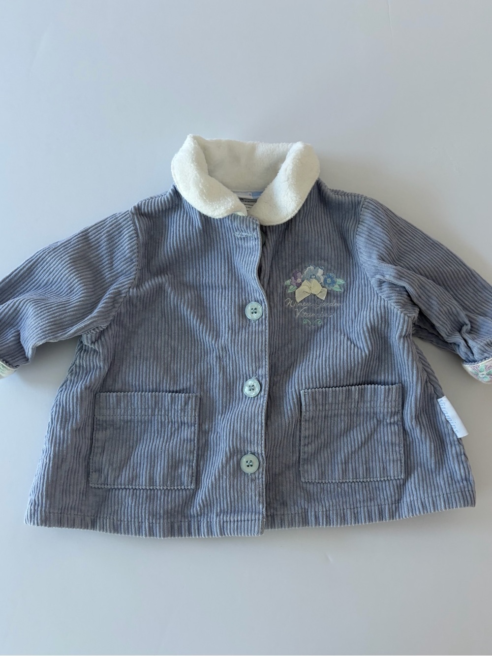 Vitamins Baby Vintage Blue Corduroy Jacket Baby Girl 3-6 Months 100% Cotton